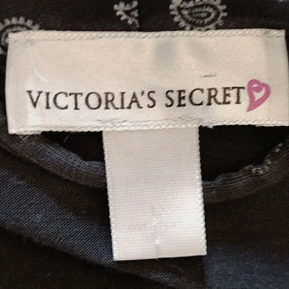 Victoria's Secret Vntg Black White Paisley Print Long Robe with Pockets Large - Picture 13 of 17